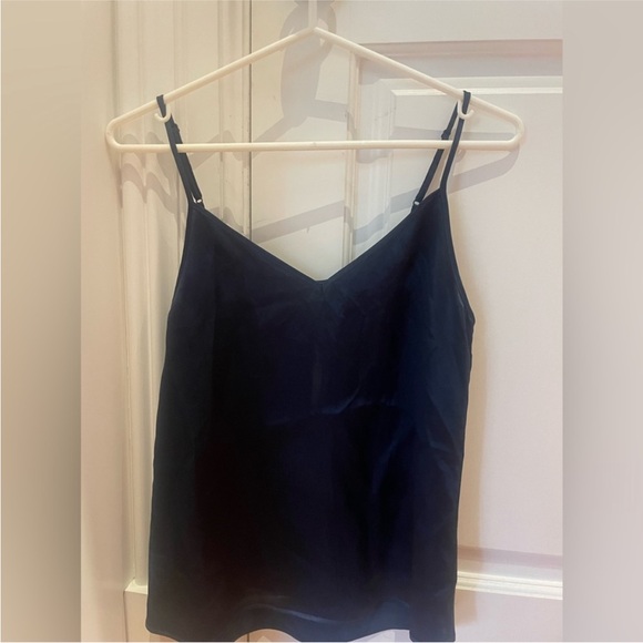Everlane Navy Silk Camisole and Pinstripe Pants - Picture 2 of 3